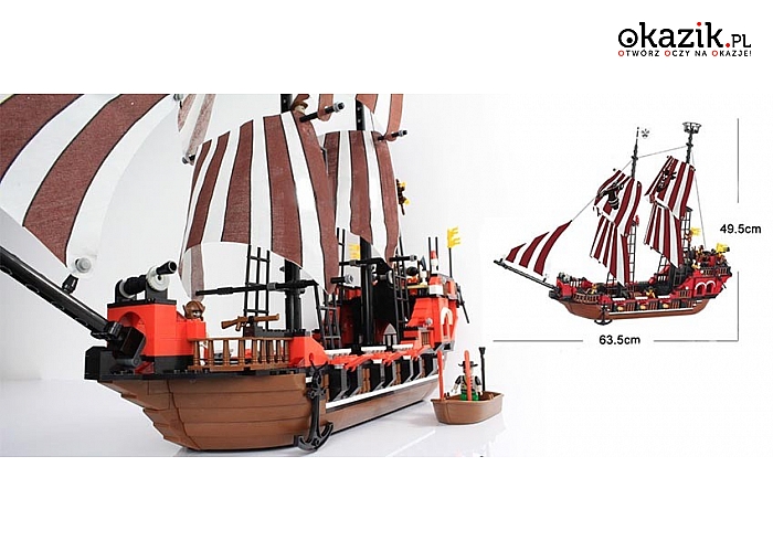 Zestaw klocków- Statek Piratów. 953 elementy w paczce. (149 zł)