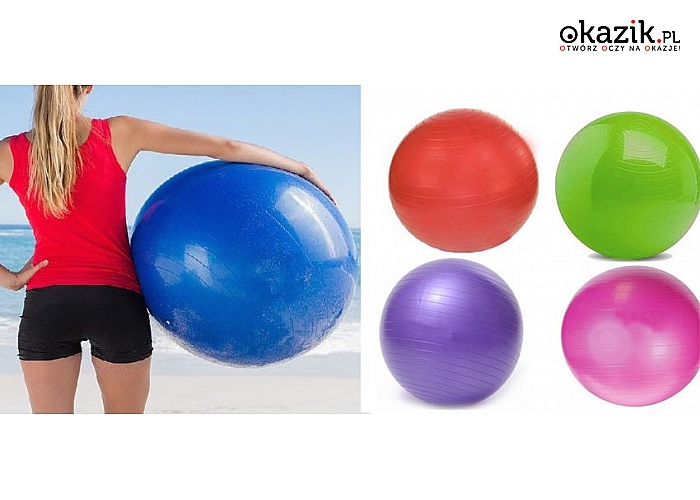 Elastyczna piłka gimnastyczna do ćwiczeń. Średnica 55 cm (26,90 zł)