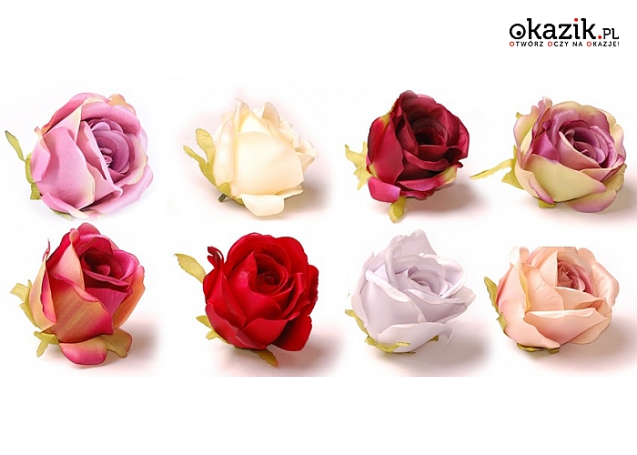 Bukiet 12 GŁÓWEK RÓŻANYCH dostępnych w 20 różnych kolorach to trwała obecność twoich ulubionych kwiatów w twoim domu!