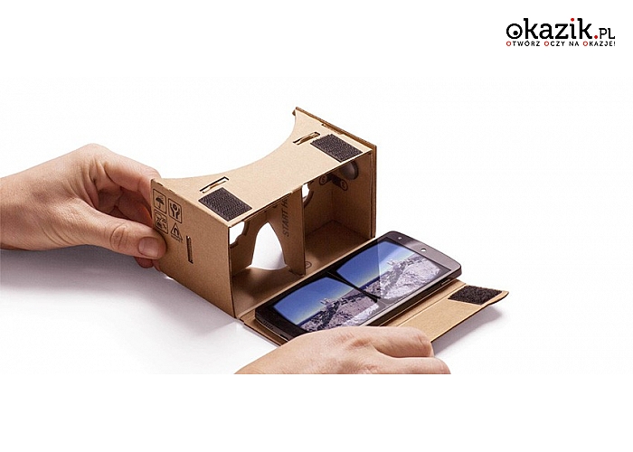 OKULARY GOOGLE CARDBOARD 3D VR z opaską i NFC – wirtualny świat 3D na wyciągnięcie ręki!