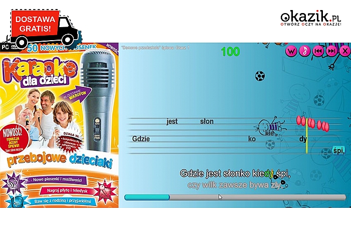 Świetna zabawa muzyczna - KARAOKE DLA DZIECI Przebojowe Dzieciaki Plus + 100 piosenek dla dzieci