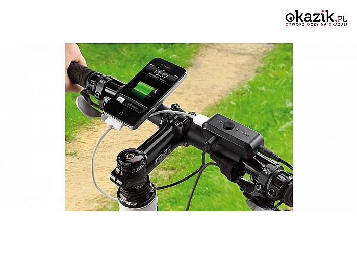 Funkcjonalna ładowarka rowerowa do smartfonów, nawigacji satelitarnej itp. – współpracuje z dynamem. (145,90 zł)