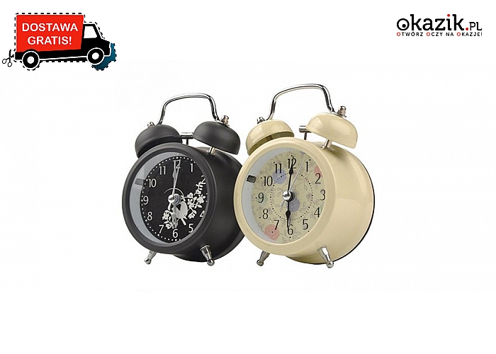 Efektowny zegar- budzik w stylu vintage! (40 zł)
