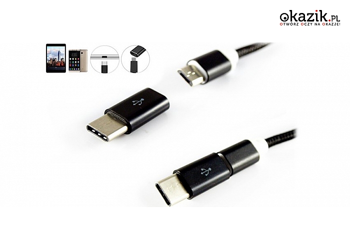 Adapter micro USB do USB typu C: zwiększa funkcjonalność kabli. (4,99 zł)
