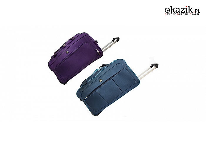 Wygodna torba podróżna: do noszenia w ręce lub ciągnięcia na kółkach, 2 kolory do wyboru. (99 zł)