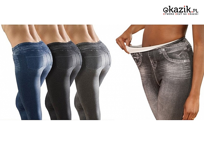 Łączą wygodę legginsów oraz wygląd i wytrzymałość spodni dżinsowych, komplet 3 sztuk! (94zł)