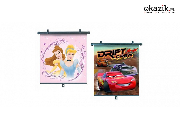 Roletki samochodowe dla dzieci z bajkowym motywem Disneya(32zł)