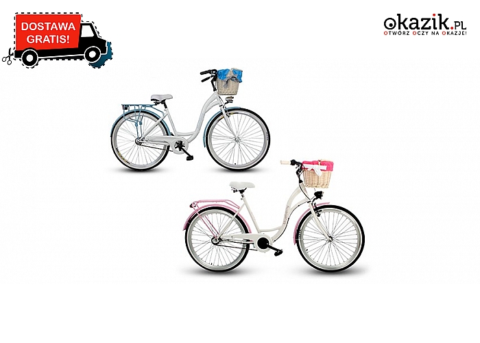 Damskie rowery miejskie: doskonała jakość i wyjątkowy wygląd, 3 warianty kolorystyczne. Wysyłka GRATIS! (779 zł)