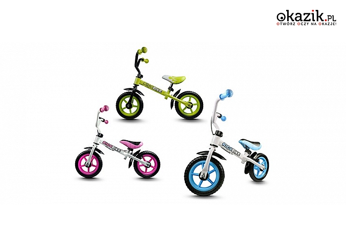 Bezpieczne rowerki biegowe dla dzieci powyżej 2 roku życia, 3 różne modele. (149 zł)