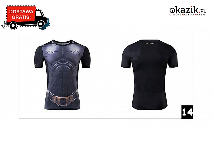 Męska koszulka termoaktywna. Model Batman. Rozmiary XS- XXXL! Przesyłka GRATIS! (76 zł)