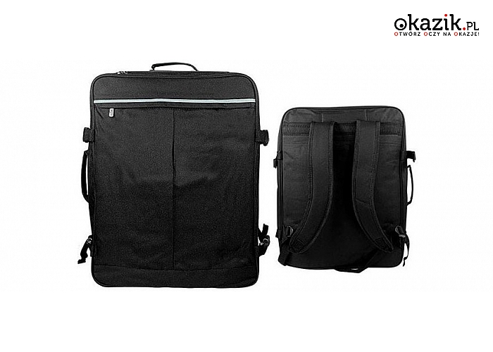 Czarna torba uniwersalna: na rolki, bagaż podróżny, na wycieczki, do samolotu. (66 zł)