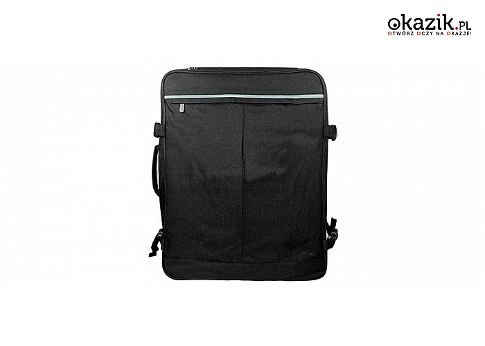 Czarna torba uniwersalna: na rolki, bagaż podróżny, na wycieczki, do samolotu. (66 zł)