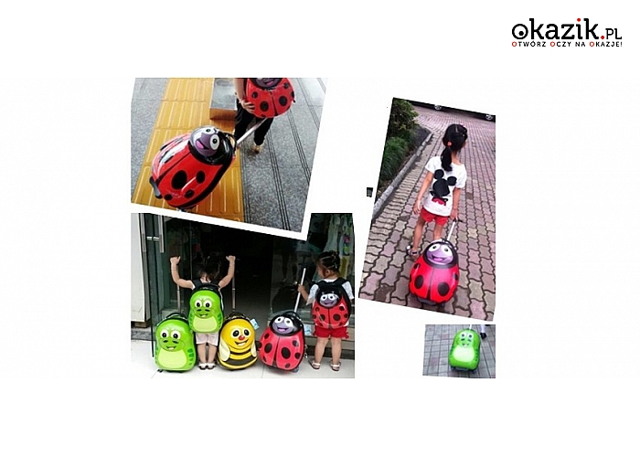 Ozdobne walizki wielofunkcyjne dla dzieci, do wyboru 2 ozdobne modele w kształcie zwierzątek. (159.99 zł)
