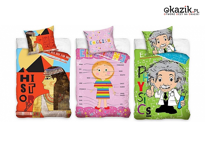 Uszyte ze 100% bawełny kolorowe POŚCIELE EDUKACYJNE dla dzieci. 8 wzorów do wyboru!