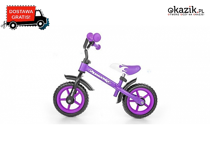 Kolorowy rowerek biegowy dla dzieci powyżej drugiego roku życia. Wysyłka GRATIS! (149 zł)