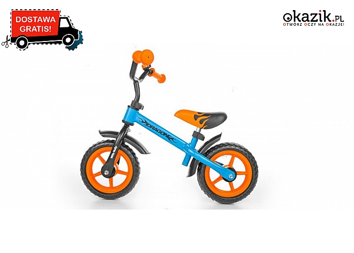 Kolorowy rowerek biegowy dla dzieci powyżej drugiego roku życia. Wysyłka GRATIS! (149 zł)