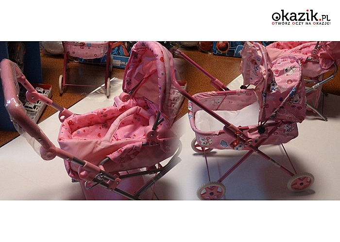 Różowe wózki dla lalek – idealne dla dla małych opiekunek. 2 różne modele. (69 zł)