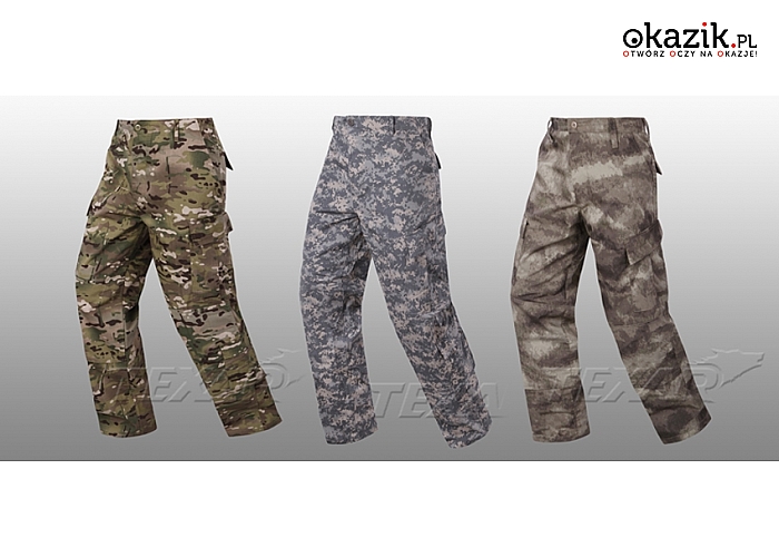 Spodnie wojskowe ACU polskiej firmy TEXAR! Wzmacniane, regulowane, niezawodne!(Od 110 zł)