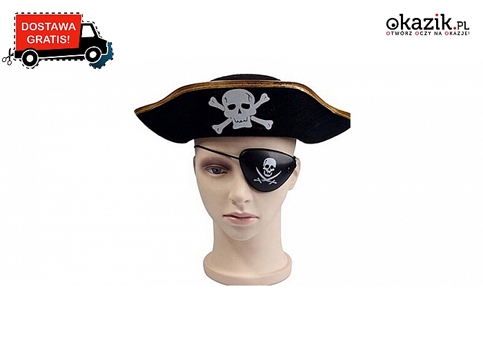 Opaska na oko pomoże Ci się wcielić w postać słynnego pirata Kapitana Jacka Sparrowa. Wysyłka gratis!!(9.90zł)