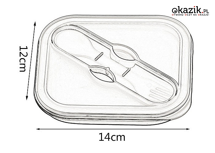 Pojemnik  na żywność silikonowy składany jedno - lub trzykomorowy z łyżko-widelcem (od 16.99 zł)