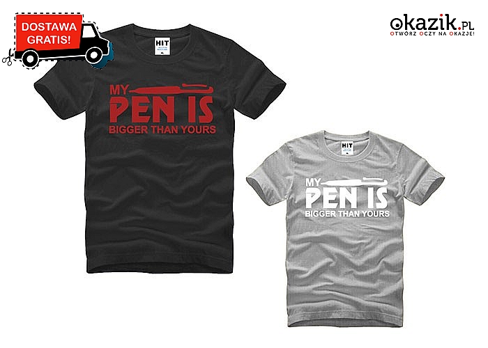 Męski T-shirt bawełniany z zabawnym, angielskim napisem – gra słów. Wysyłka GRATIS! (50 zł)