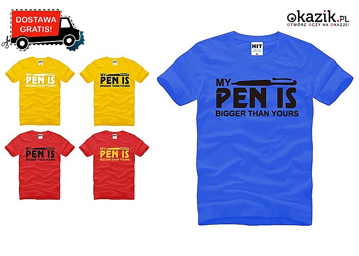 Męski T-shirt bawełniany z zabawnym, angielskim napisem – gra słów. Wysyłka GRATIS! (50 zł)