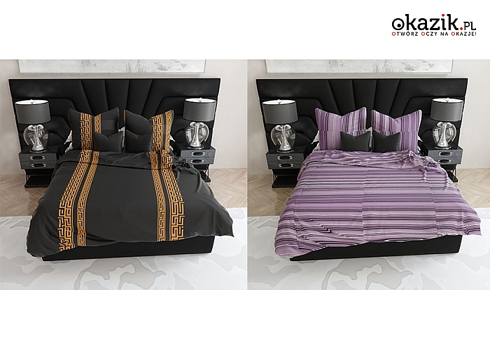 Komplet bawełnianych poszewek: modne, nowoczesne wzory pasujące do różnych typów wystroju sypialni. (79,99 zł)