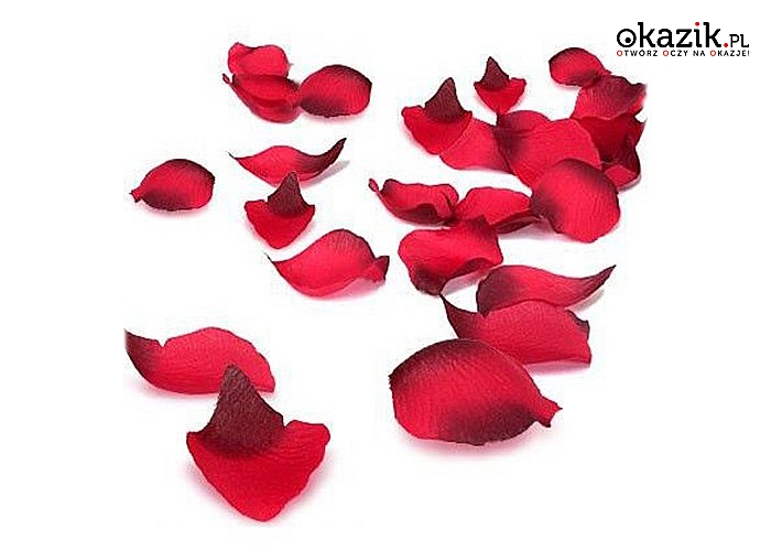 100 czerwonych płatków róży: na panieński lub romantyczny wieczór we dwoje