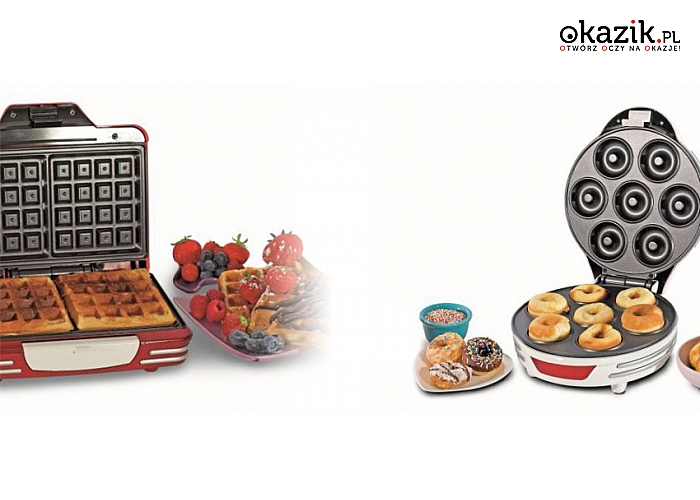 Słodkości z własnej kuchni: elektryczne urządzenia marki Ariete do pieczenia donutów, muffinek lub gofrów (125 zł)