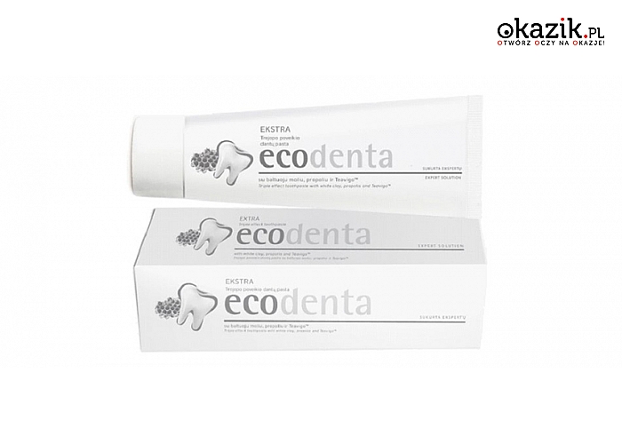 ECODENTA – ekologiczna pasta do zębów dla dorosłych i dla dzieci. Czyści i chroni zęby przed mikrourazami i próchnicą.