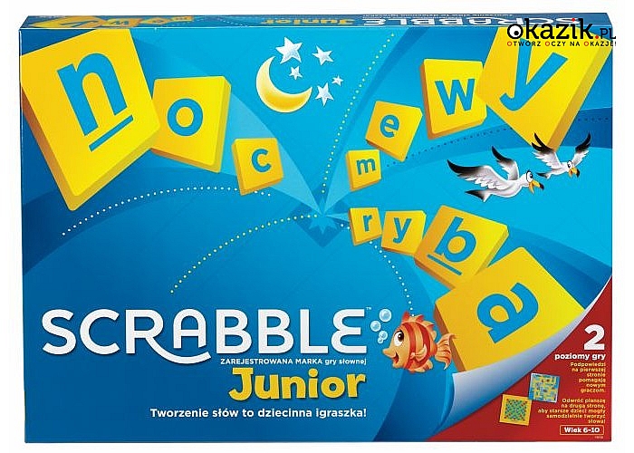Jedna z najbardziej popularnych gier towarzyskich! Scrabble! Dla starszych i młodszych! Liczy się każde słowo!