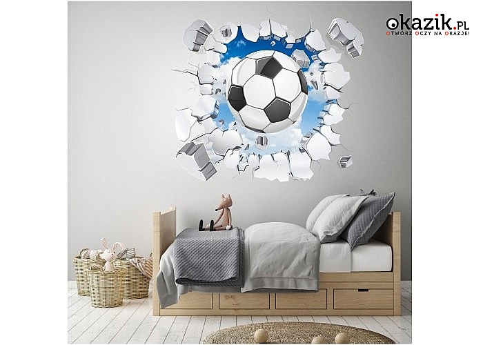 Naklejki dekoracyjne na ścianę 3D! Piłkarski motyw! Folia samoprzylepna!