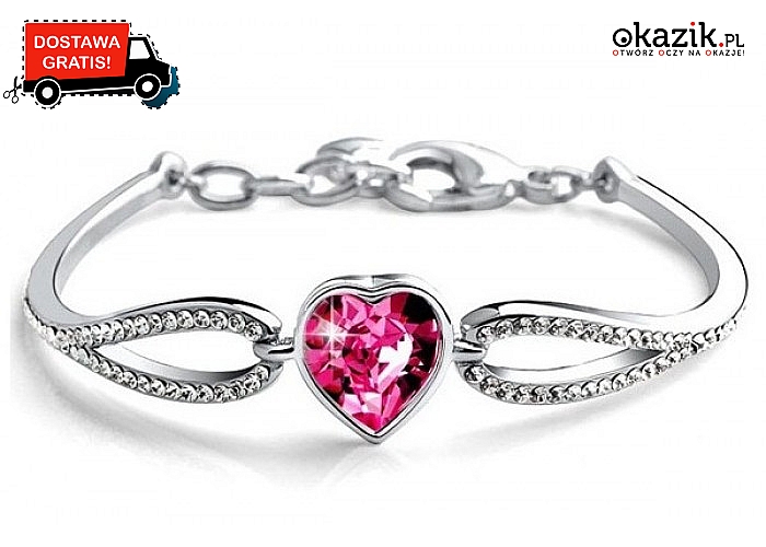BRANSOLETKA Love Heart Crystal z kryształami wykonanymi z Swarovski Elements®. Przesyłka GRATIS