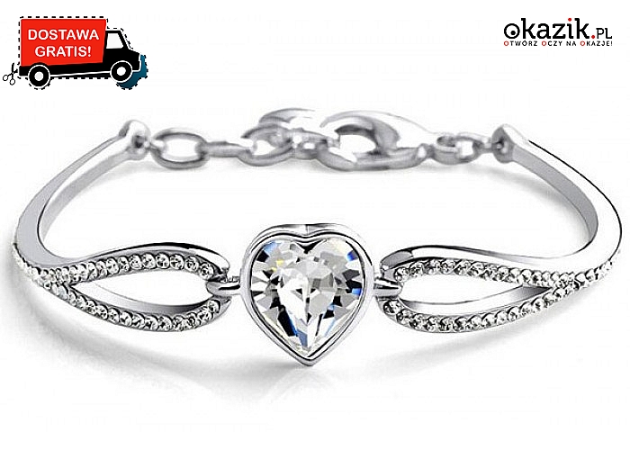 BRANSOLETKA Love Heart Crystal z kryształami wykonanymi z Swarovski Elements®. Przesyłka GRATIS