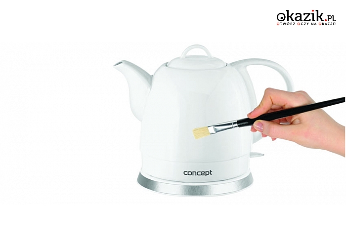 ELEKTRYCZNY CZAJNIK ceramiczny CREATIVE z pojemnością 1L i możliwością własnego designu farbkami do ceramiki!
