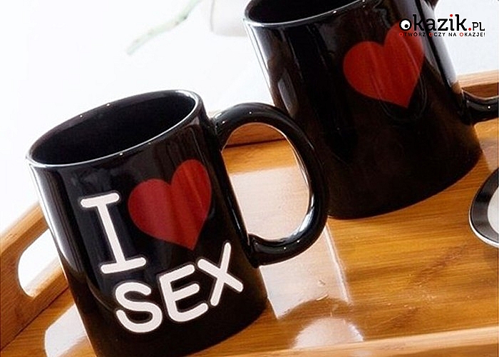Termoaktywny kubek z ukrytym napisem „I Love Sex”