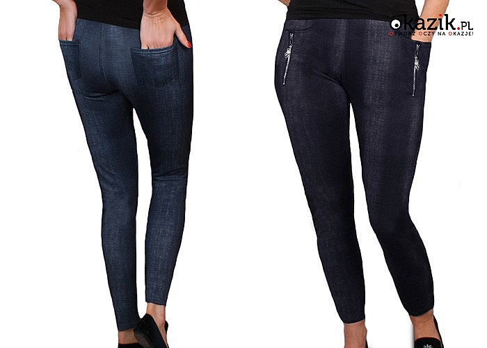 SPODNIE DAMSKIE typu rurki imitujące jeansy. Rozmiary od XL do 4XL i 2 kolory do wyboru!