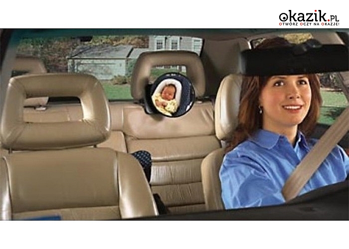 Lusterko obrotowe do obserwacji dziecka w podróży! Umożliwia obserwacje dzieci jadących tyłem do kierunku jazdy!