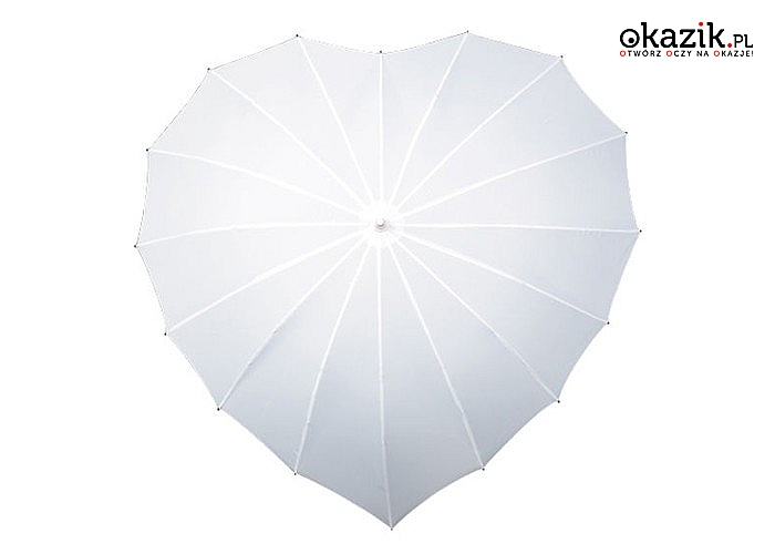Przepiękny parasol w kształcie serca! Doskonały do ślubu! Mocny i komfortowy w użytkowaniu!