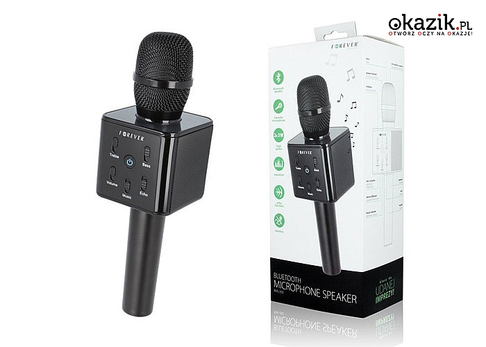 Głośnik Bluetooth z mikrofonem bezprzewodowy Forever BMS-200 Karaoke