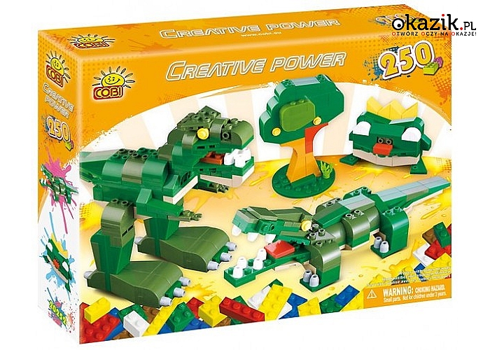 Cobi Klocki: Creative Power 250 elementów Dinozaur Żaba Krokodyl