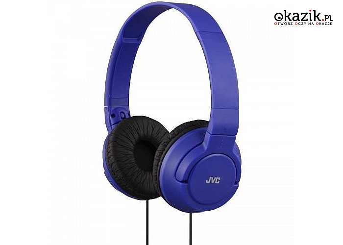 JVC: HA-S180 Niebieskie Lekkie słuchawki nauszne