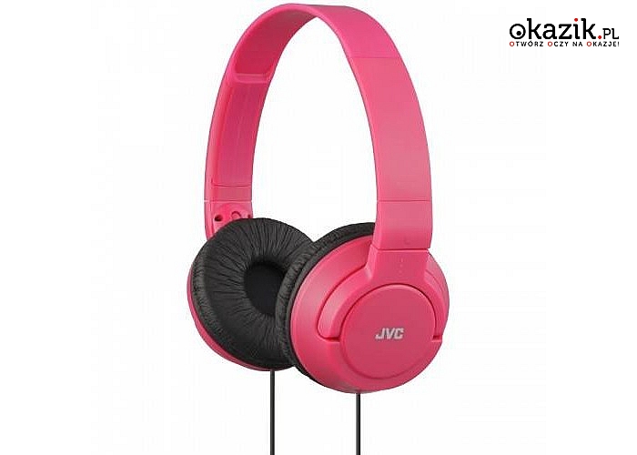 JVC: HA-S180  Lekkie słuchawki nauszne Czerwone
