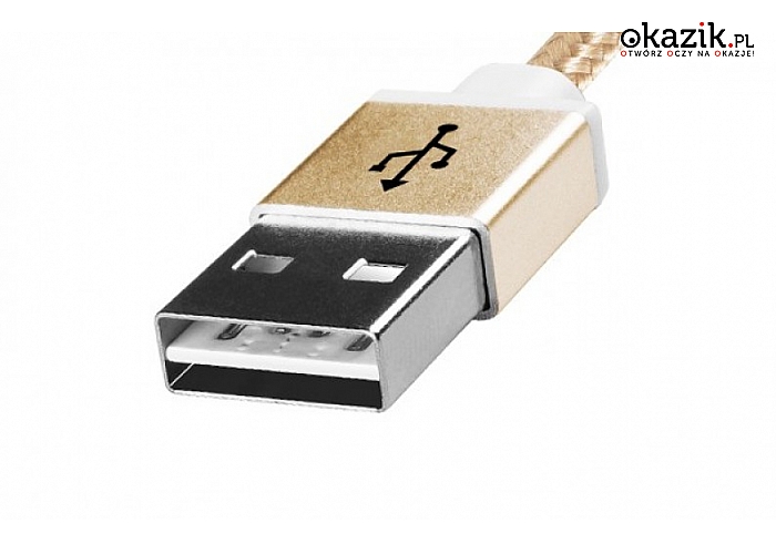 Adata: Kabel USB-microUSB 1m Gold alu-knit