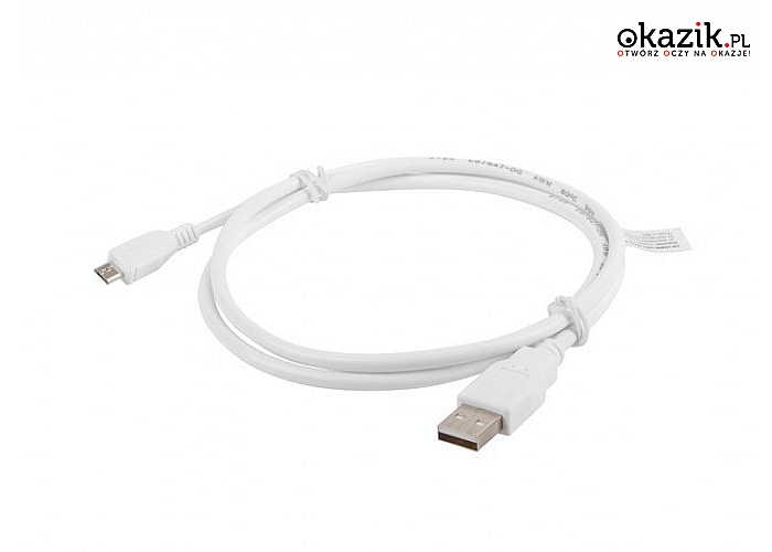 LANBERG: Kabel USB 2.0 micro AM-MBM5P 1M biały