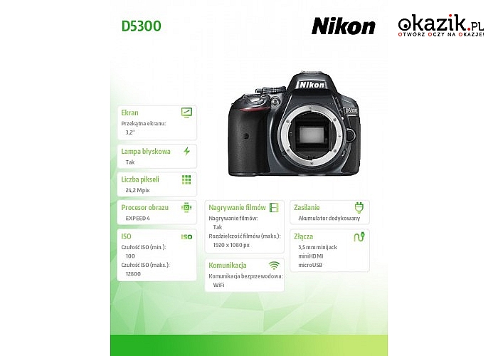 Nikon: D5300 GREY + 18-55 AF-P DX VR