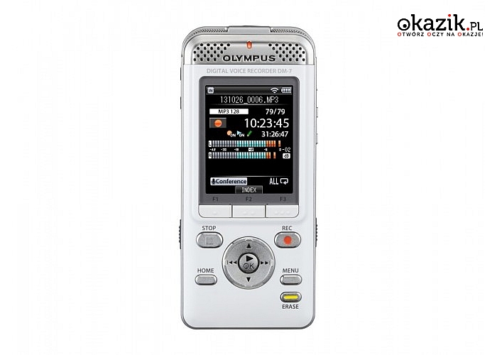 Olympus: DM-7 4GB + pokrowiec, pasek, słuchawki stereo
