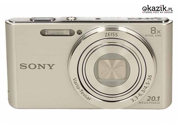 Aparat Cyber-shot DSC-W830 silver marki Sony. 20,1-megapikselowa matryca obrazu i obiektyw ZEISS z zoomem optycznym 8x