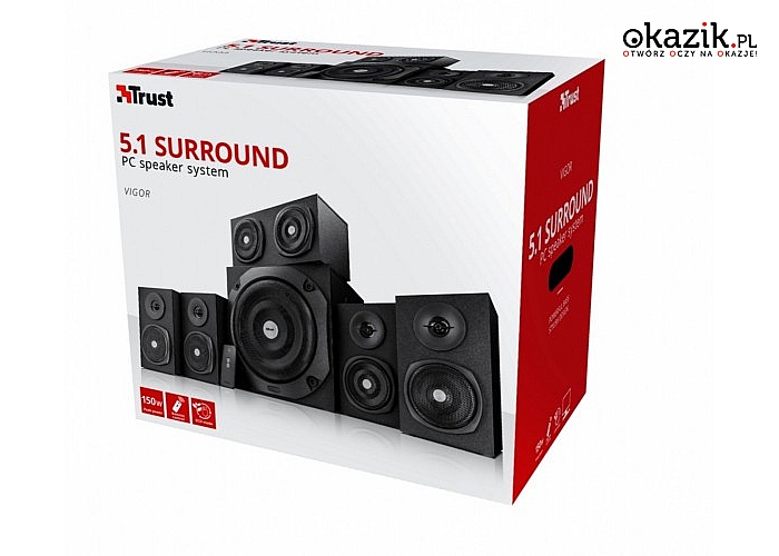Trust: Vigor 5.1 Surround Speaker System for pc - black
