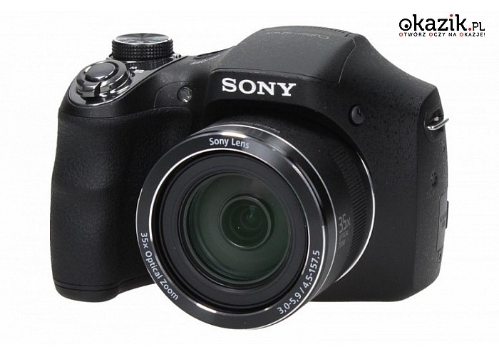Cyber-shot DSC-H300 black SONY. Mocny zoom 35x w smukłej obudowie, nagrywanie w jakości HD i 360° ujęcia
